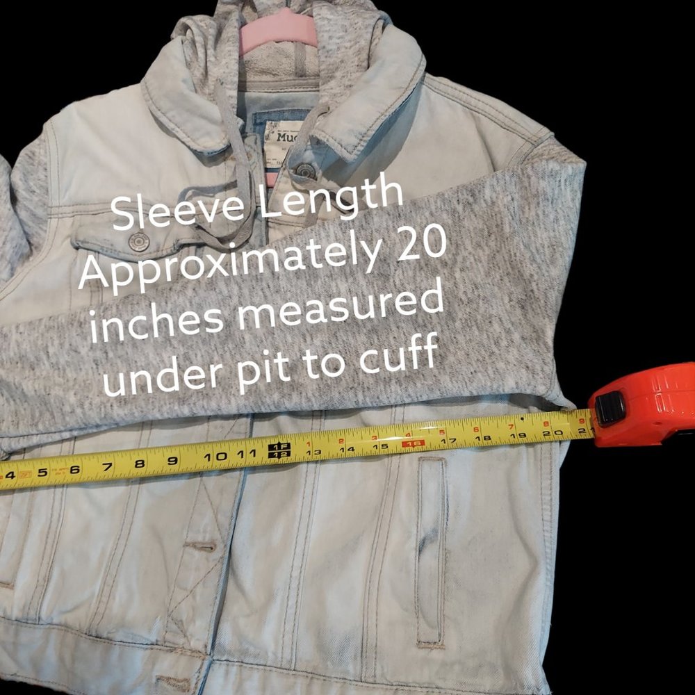 Mudd Jean Jacket Light Wash with Hood Junior's Size XL - Picture 5 of 5